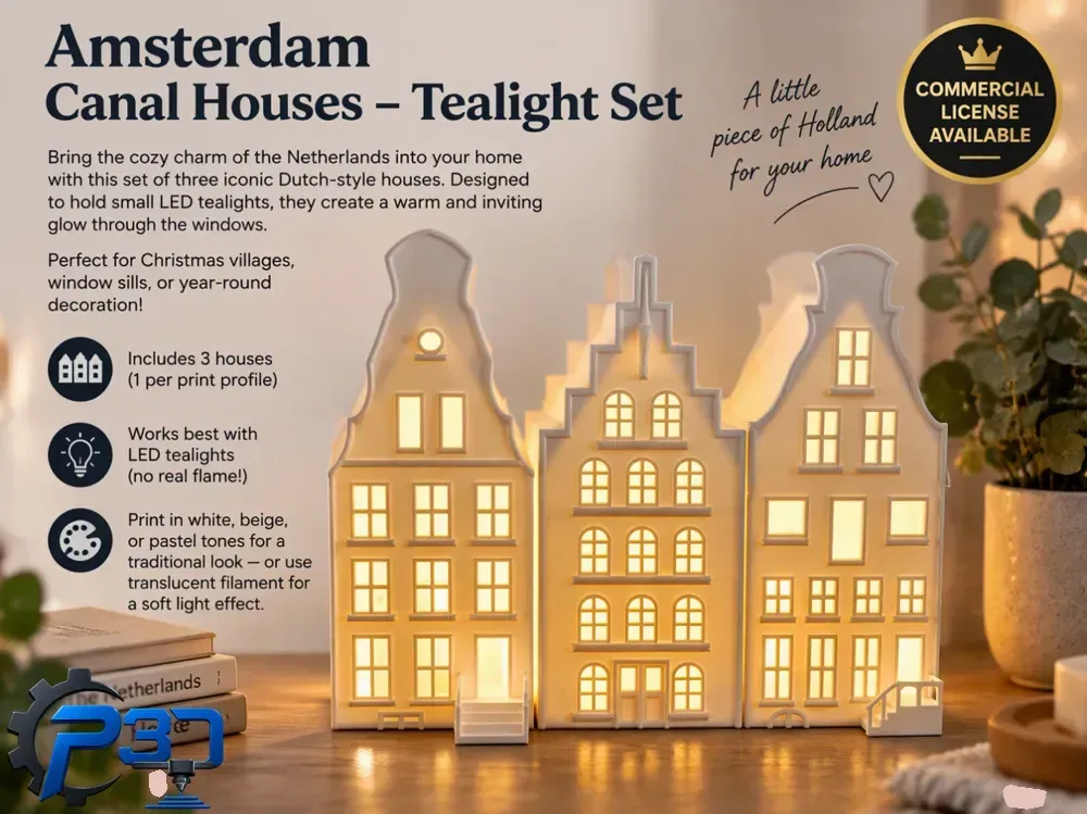 Casas del canal de Ámsterdam – Juego de velas, vista 1