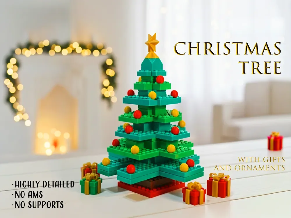 Árbol de Navidad de ladrillo (muy detallado + sin AMS), vista 1