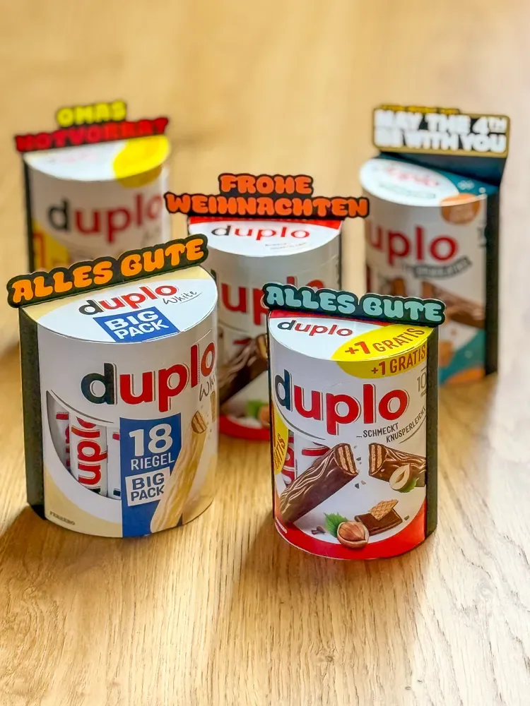 Marco de barra de chocolate Kinder: no te preocupes, come feliz, vista 3