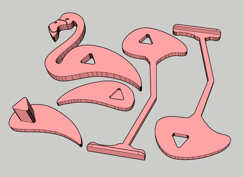 Prueba de rompecabezas de Dinky Flamingo, vista 2