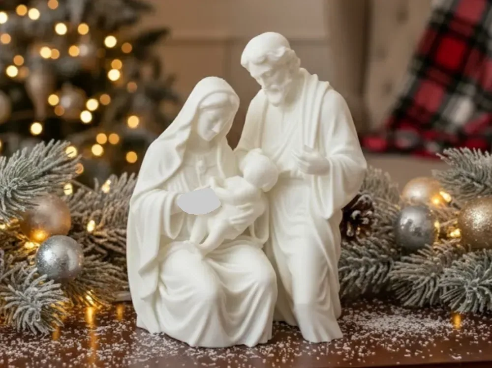 Figura detallada de María, José y Jesús., vista 1