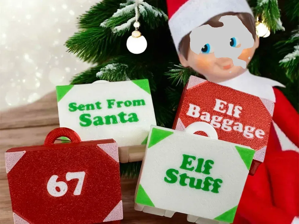 Elfo Maleta Bolsa Prop Diversión Navidad, vista 1