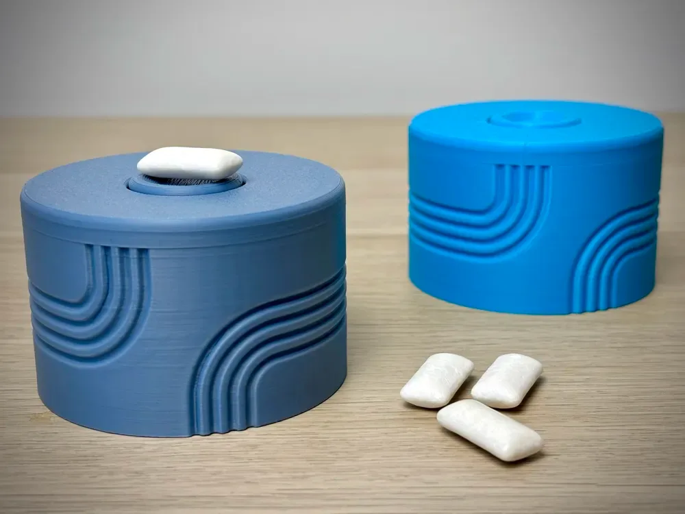 Dispensador de chicles · Botella de chicle · Caja de chicles para impresión 3D, vista 2