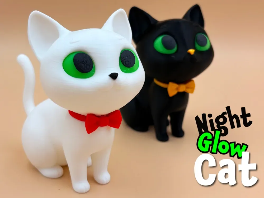 [NO.AMS] Gatos Night Glow: ¡Un par con ojos brillantes!, vista 1