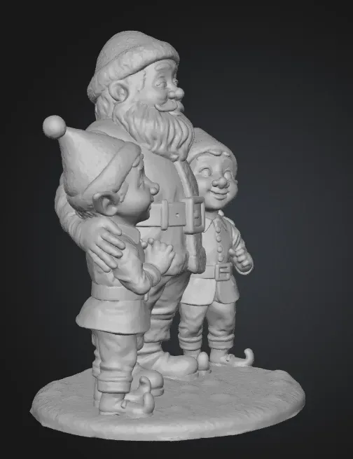 Estatua navideña de los elfos de Papá Noel, vista 3