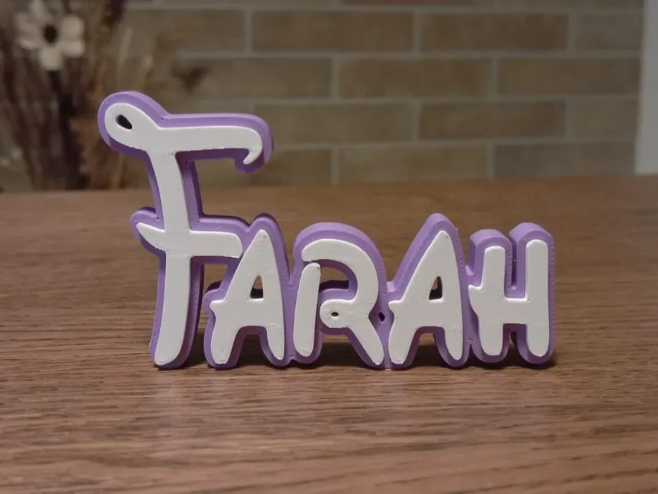 Letrero con nombre de Disney Farah Kid, vista 1