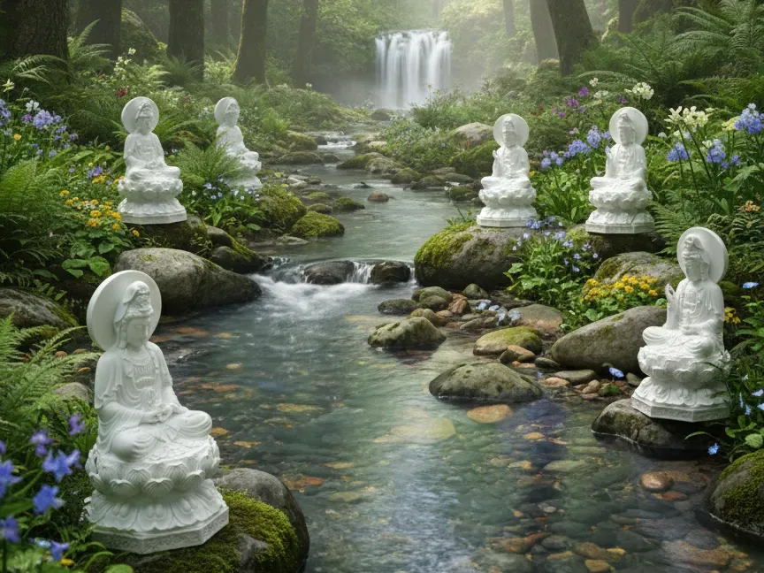 Estatua de Quan Yin (Guan Yin) La Diosa de la Misericordia, vista 1