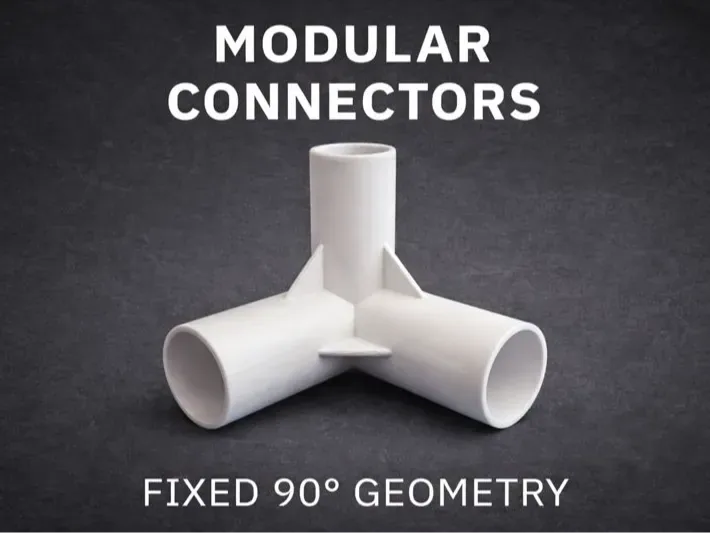 Conector personalizable de 3 vías (OpenSCAD), vista 1