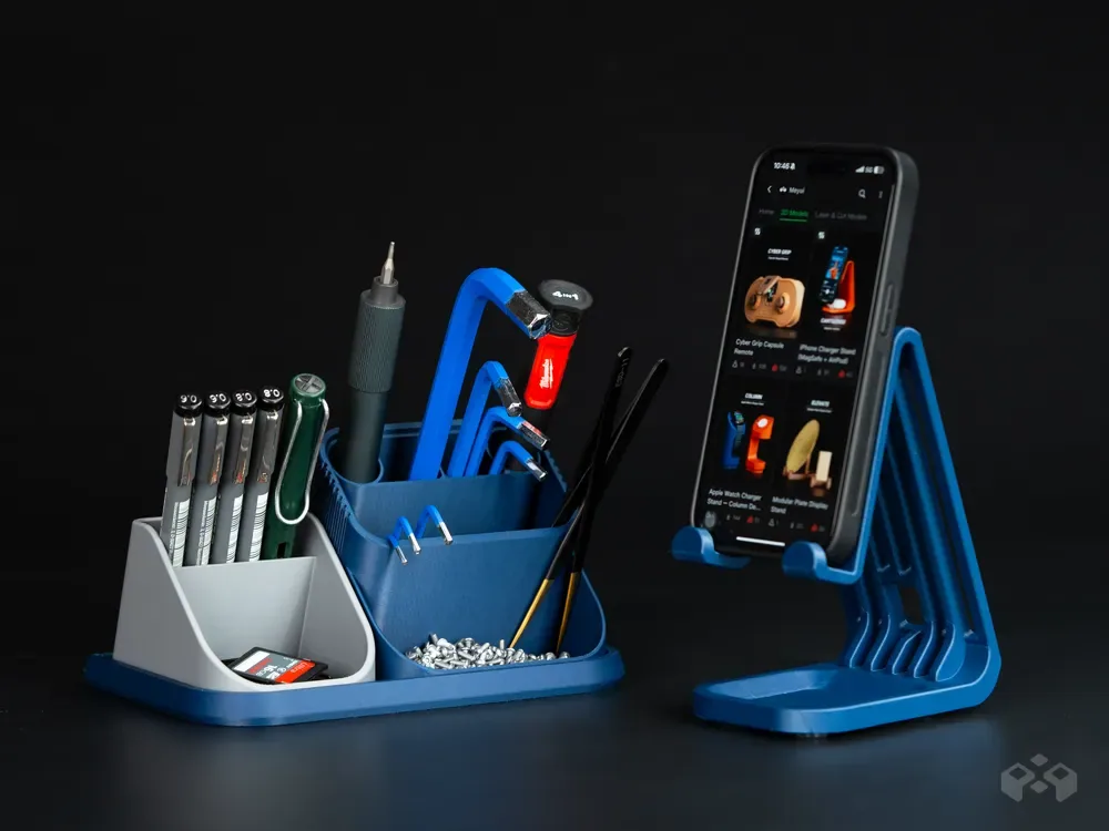 Sistema organizador de escritorio modular | Módulo de soporte para iPhone, vista 2