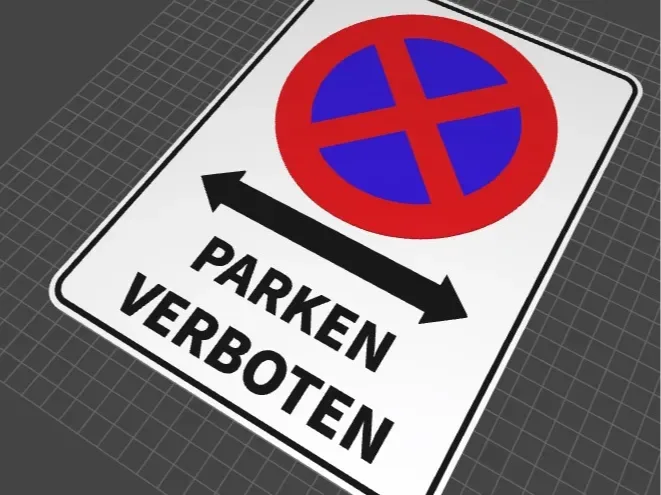 Señal de prohibido estacionar, vista 1