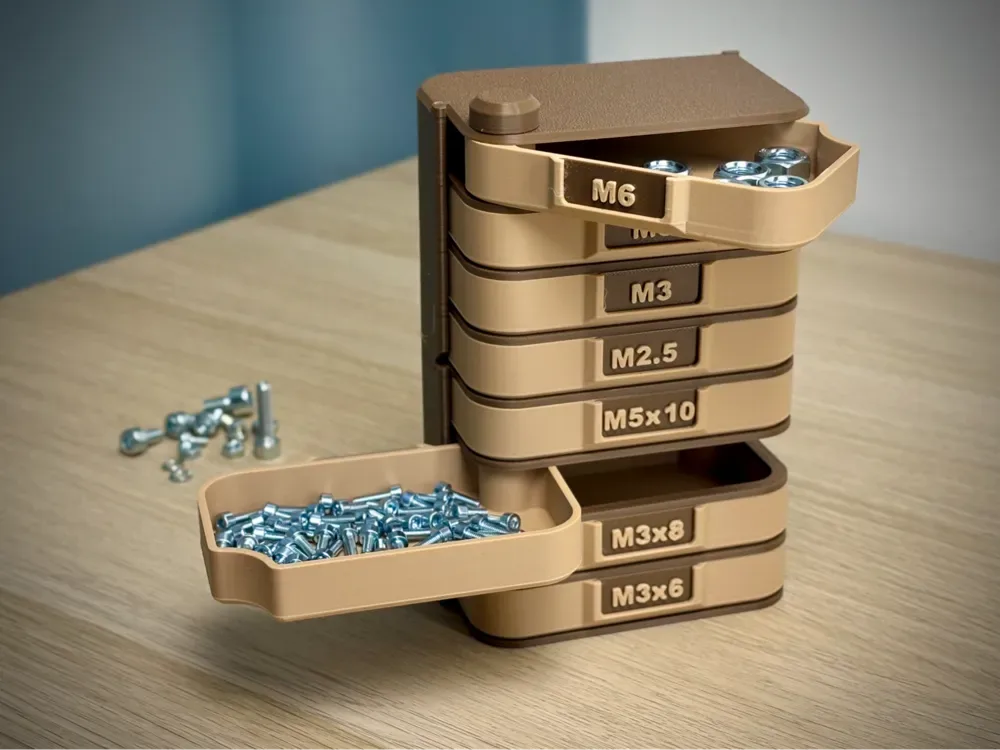 Organizador de torre de almacenamiento modular · Caja de almacenamiento para impresión 3D, vista 1