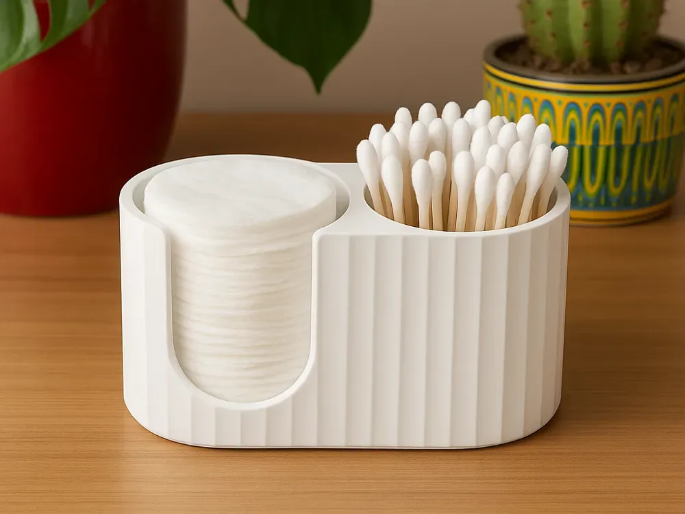 Soporte para Q tips y almohadillas de lavado para impresión 3D, vista 1