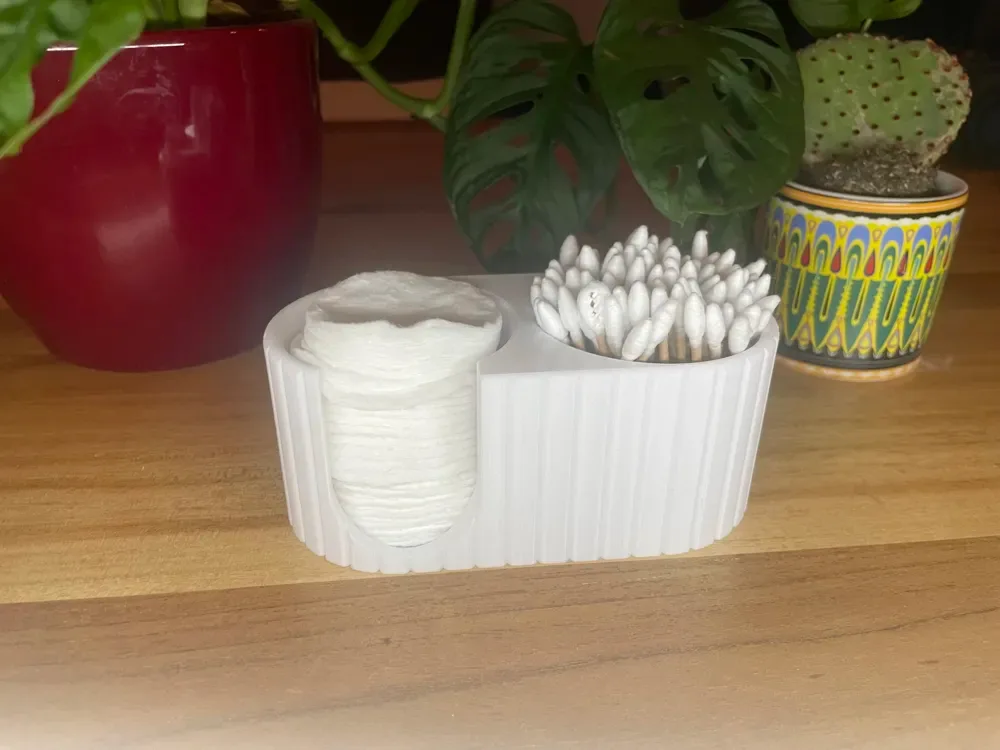 Soporte para Q tips y almohadillas de lavado para impresión 3D, vista 3