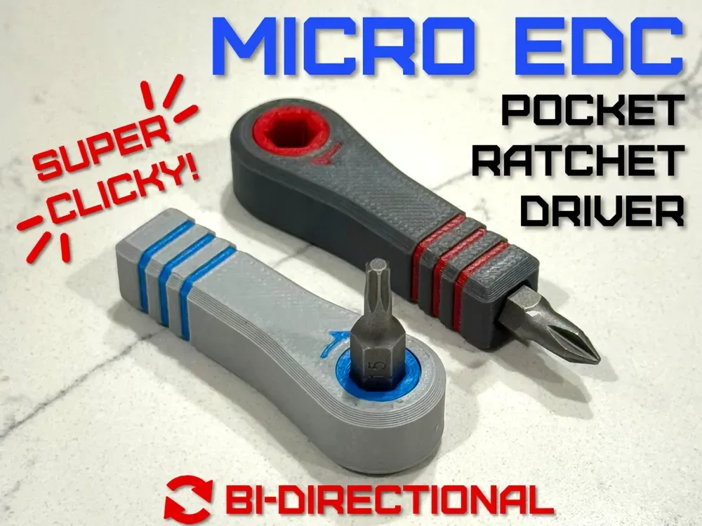 Destornillador de trinquete de bolsillo Micro EDC: impresión in situ para impresión 3D, vista 1