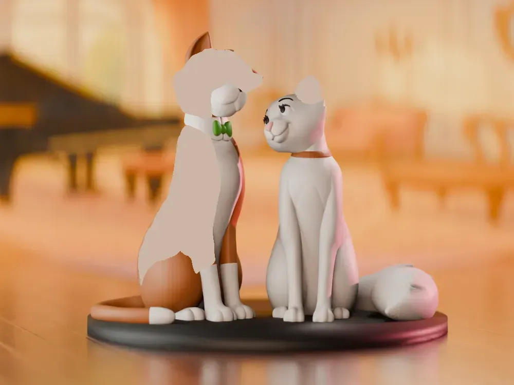 Figura Los Aristogatos Thomas O'Malley y Duquesa, vista 1
