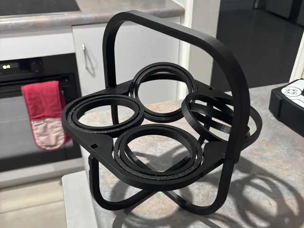 Gyro Caddy de cuatro tazas - Impresión en el lugar V2, vista 1