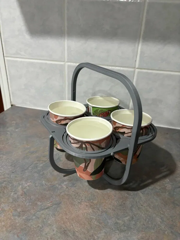 Gyro Caddy de cuatro tazas - Impresión en el lugar V2, vista 2