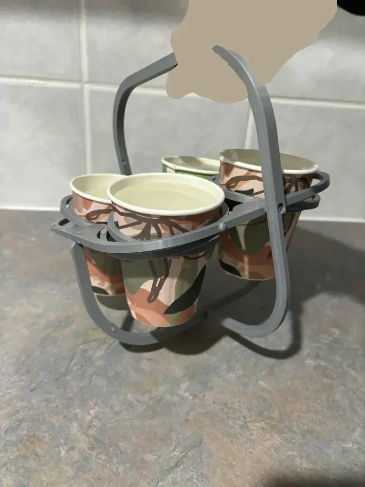 Gyro Caddy de cuatro tazas - Impresión en el lugar V2, vista 3