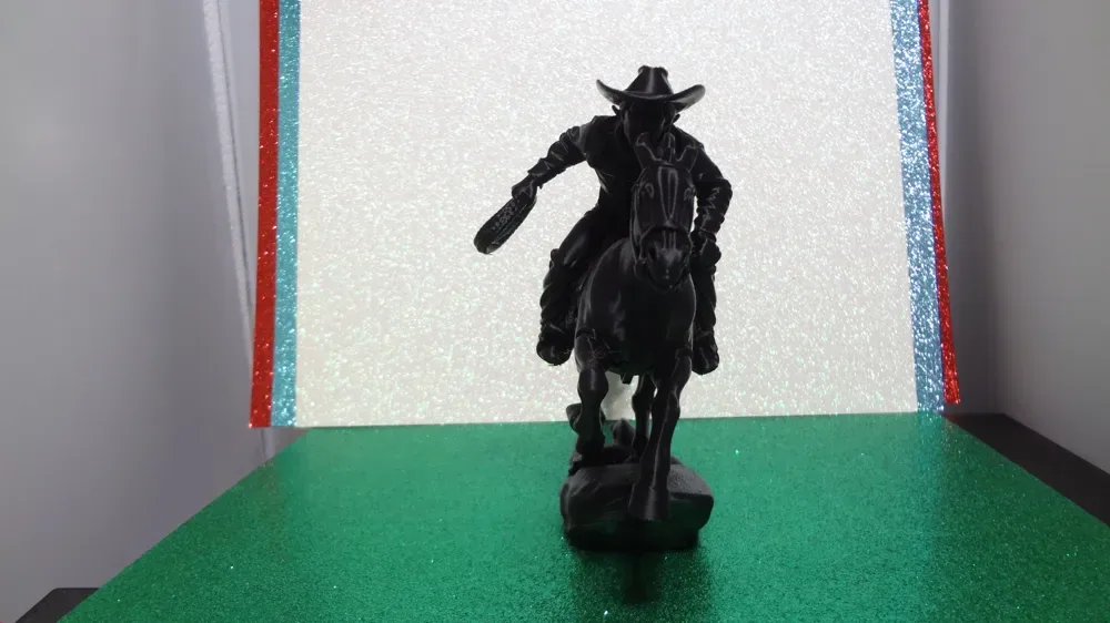 Figura de vaquero del Lejano Oeste de imitación de bronce, vista 3