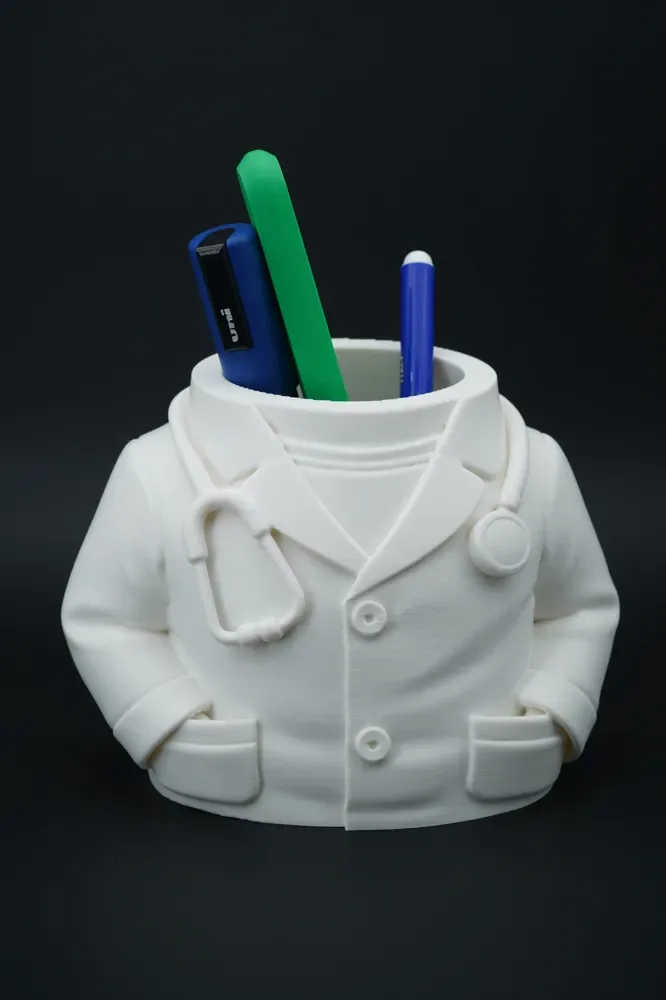 Doctor Pen Holder / Organizador de escritorio - Bata de laboratorio, vista 2