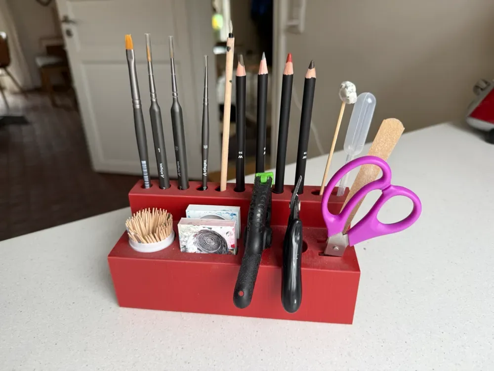 Organizador de herramientas de modelado y pintura en miniatura para impresión 3D, vista 1