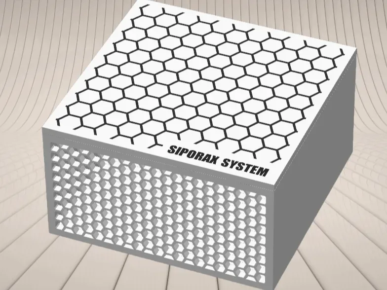Caja de medios biológicos Siporax para impresión 3D, vista 1