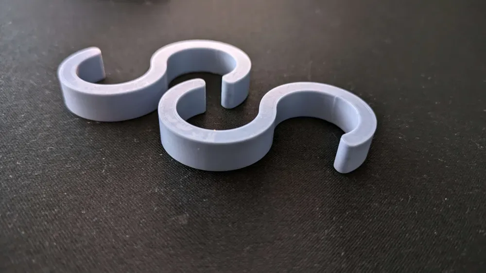 Gancho en S para impresión 3D, vista 1