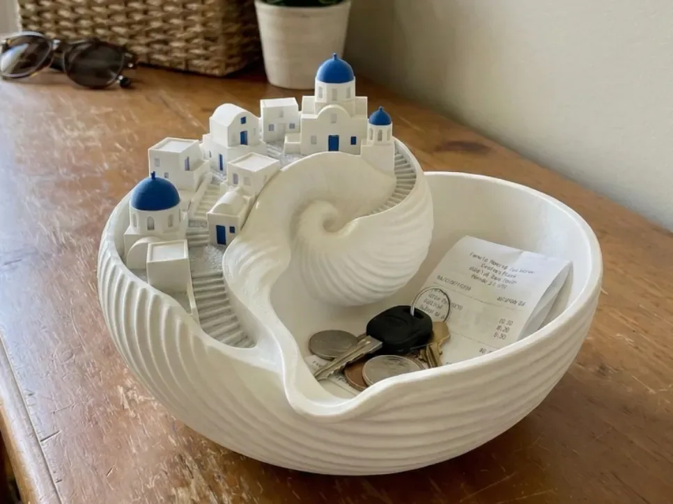 Santorini Catchall Coastal Seashell Key Bowl, vista 1