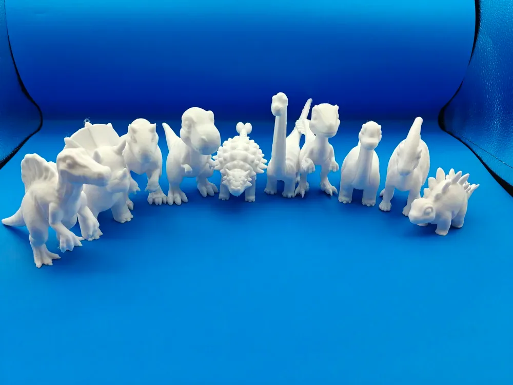 Lindo Dino Squad Miniaturas estilizadas prehistóricas, vista 3
