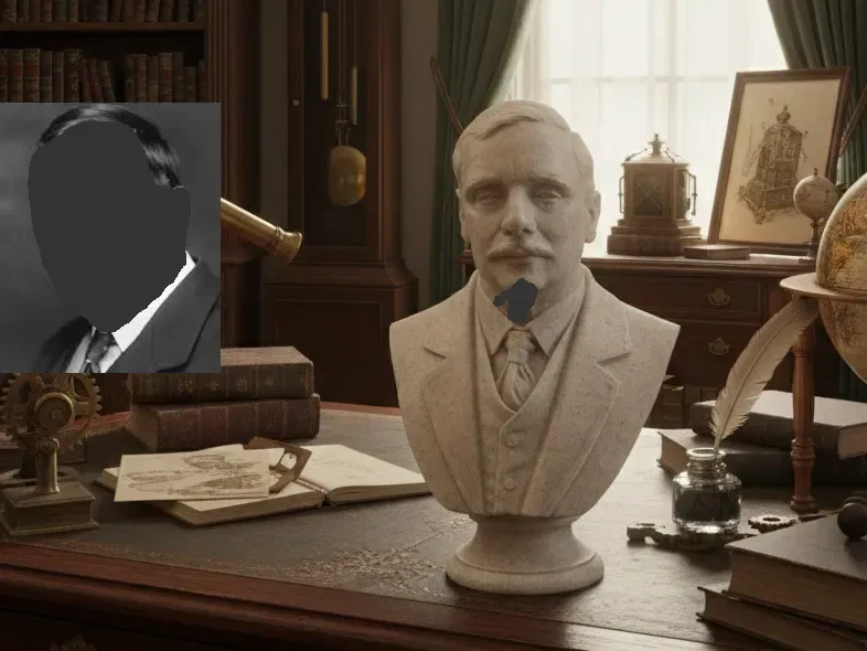 Herbert George Wells – Busto, vista 1