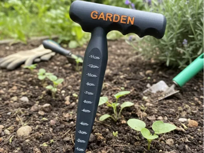 Herramienta de jardinería para trasplantar plántulas y hacer agujeros para semillas., vista 1