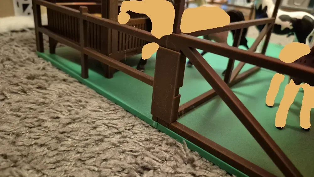 Conectores de recinto y refugio para caballos Schleich para impresión 3D, vista 3