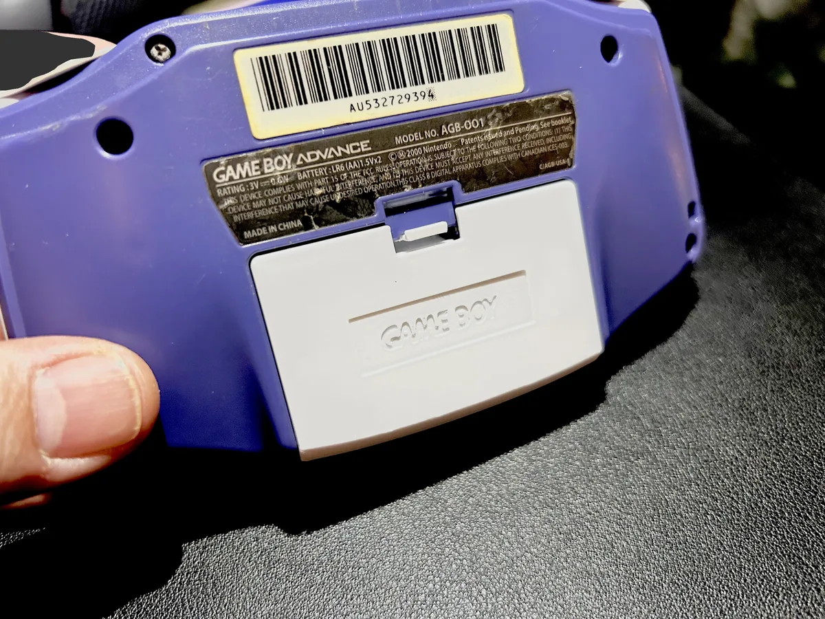 Tapa de batería estilo OEM de Game Boy Advance ¡SIN HUECOS! para impresión 3D, vista 3