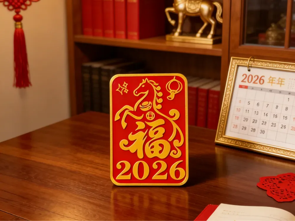 2026 Año del Caballo Bendito Adorno de Escritorio, Año del Caballo Decoración de Año Nuevo, Adorno de Buena Fortuna y Prosperidad Inmediata, vista 1