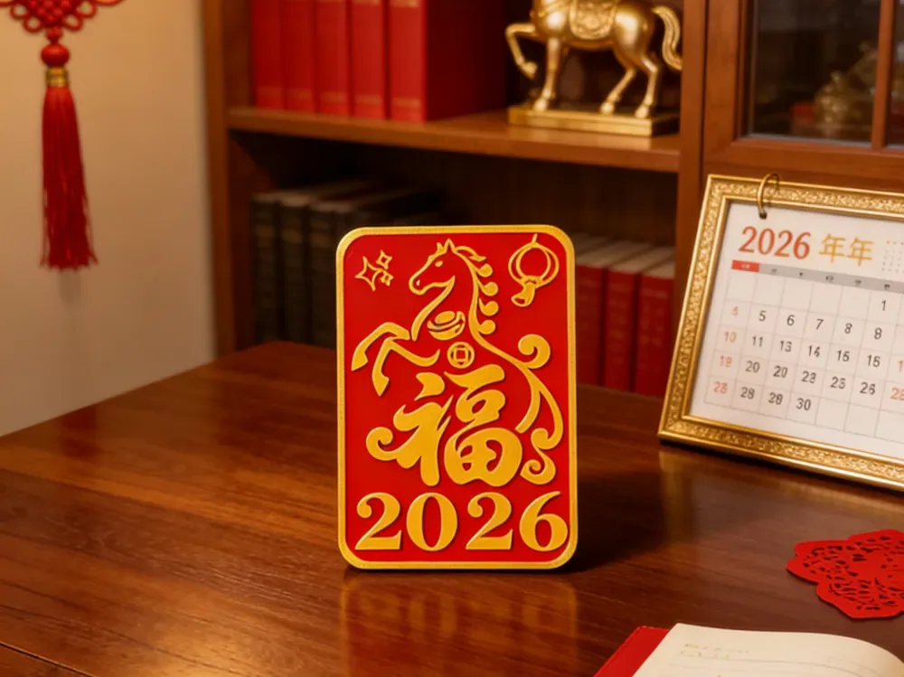 2026 Año del Caballo Bendito Adorno de Escritorio, Año del Caballo Decoración de Año Nuevo, Adorno de Buena Fortuna y Prosperidad Inmediata, vista 2