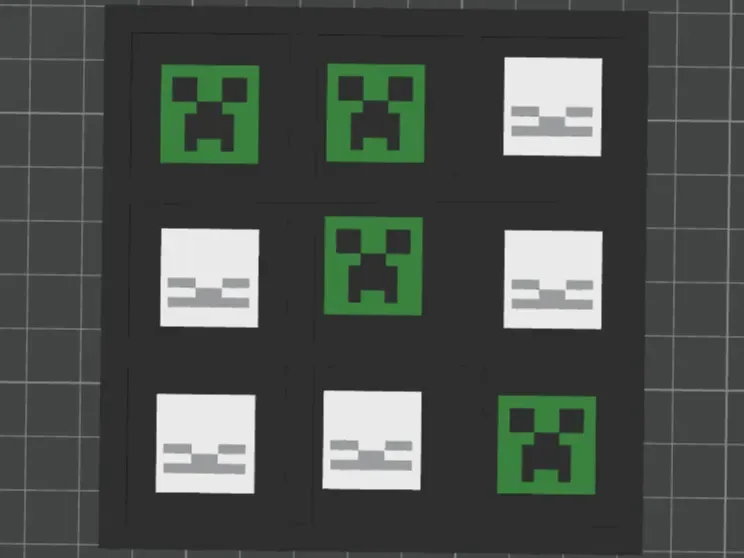 Minecraft TicTacToe (Creeper, Esqueleto), vista 1