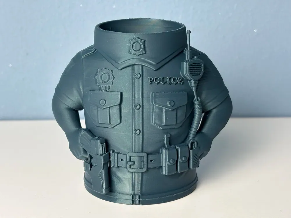 Portalápices de uniforme de oficial de policía - Busto detallado, vista 3