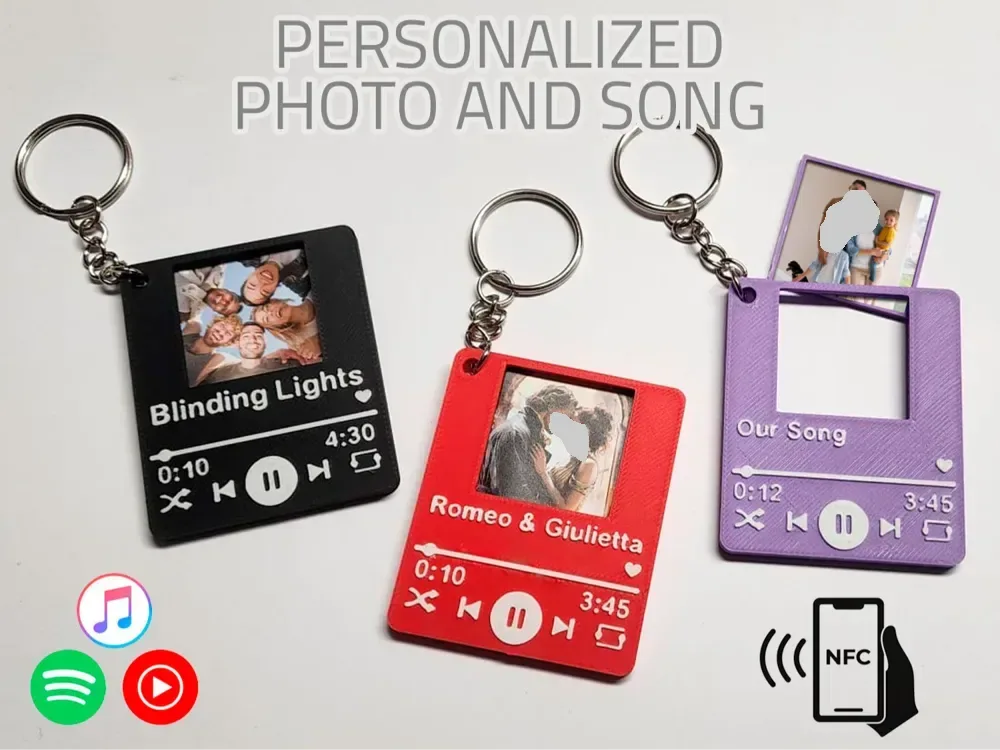 Llavero con foto musical personalizable - Spotify NFC, vista 1