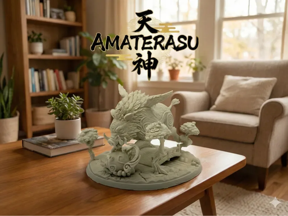 Forma de jabalí de Amaterasu: figura divina de Okami, vista 1