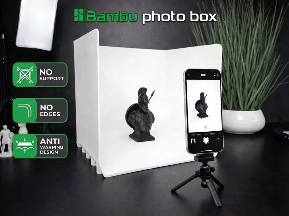 Fondo perfecto para estudio de cabina de fotos sin costuras para impresión 3D, vista 1