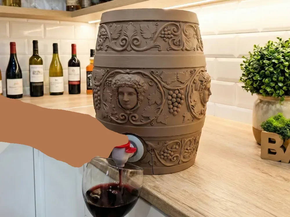 Soporte para bolsa en caja para barril de vino, vista 1
