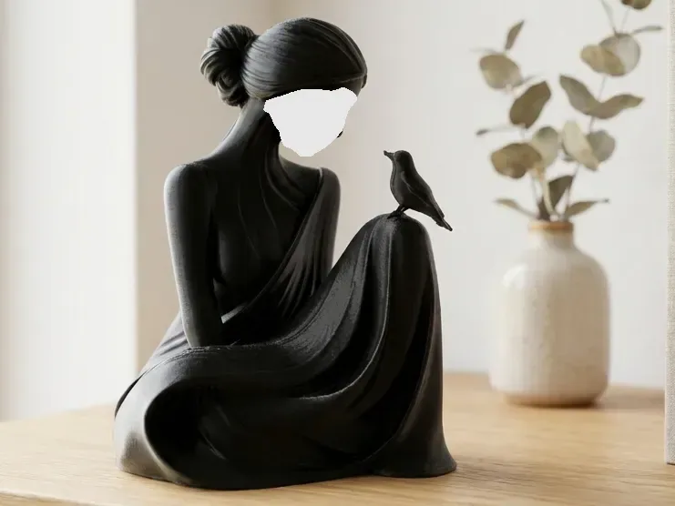 Escultura de la Dama Susurradora de Pájaros — Elegant Art, vista 1