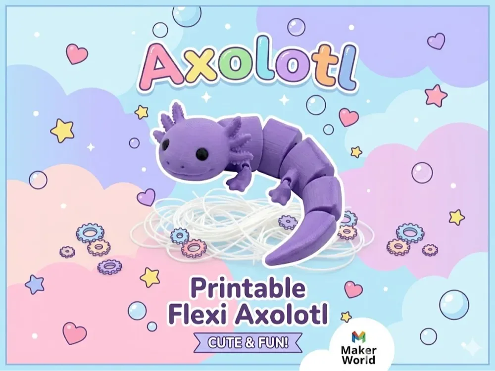Ajolote flexiarticulado: impresión rápida y sencilla, vista 1