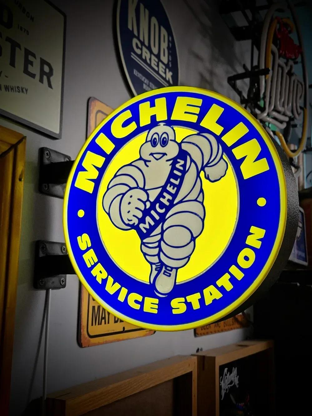 SERVICIO MICHELIN - Caja de luz de gasolinera de 2 caras, vista 2