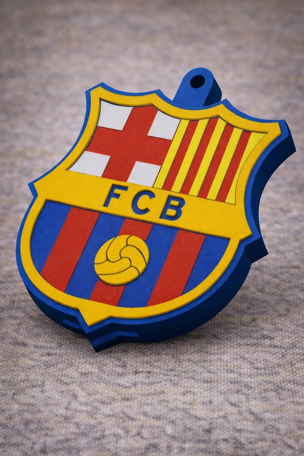 Abrelatas escudo del FC Barcelona 3D, vista 2