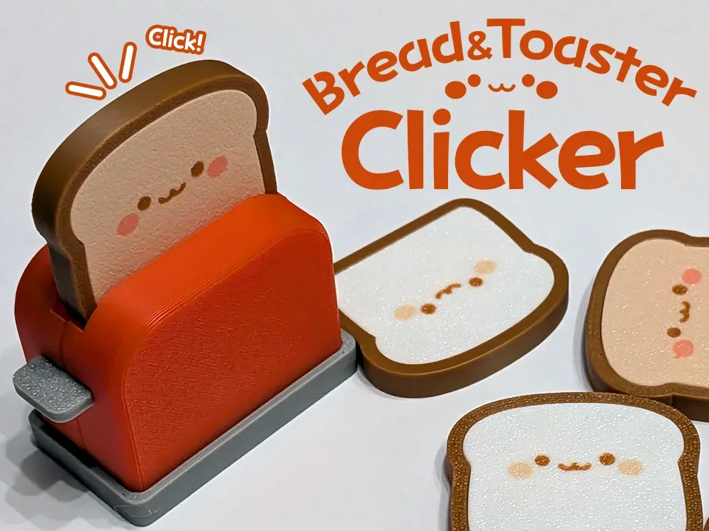 Lindo juguete antiestrés con clic para tostadas y tostadoras, vista 1