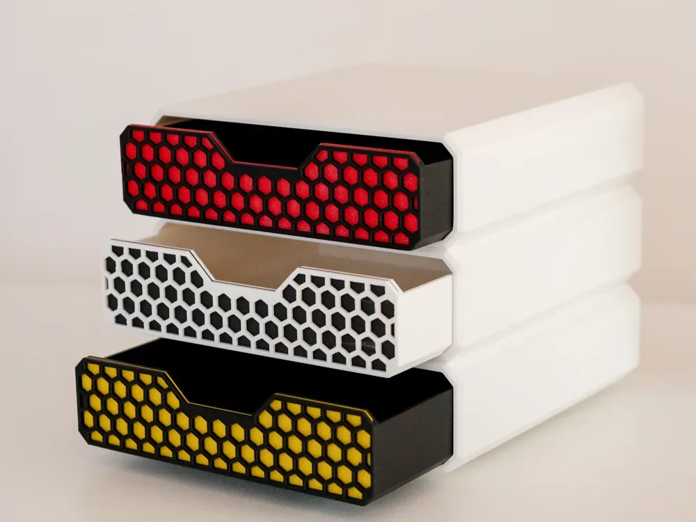 Cajones de escritorio apilables - Organizador para impresión 3D, vista 3