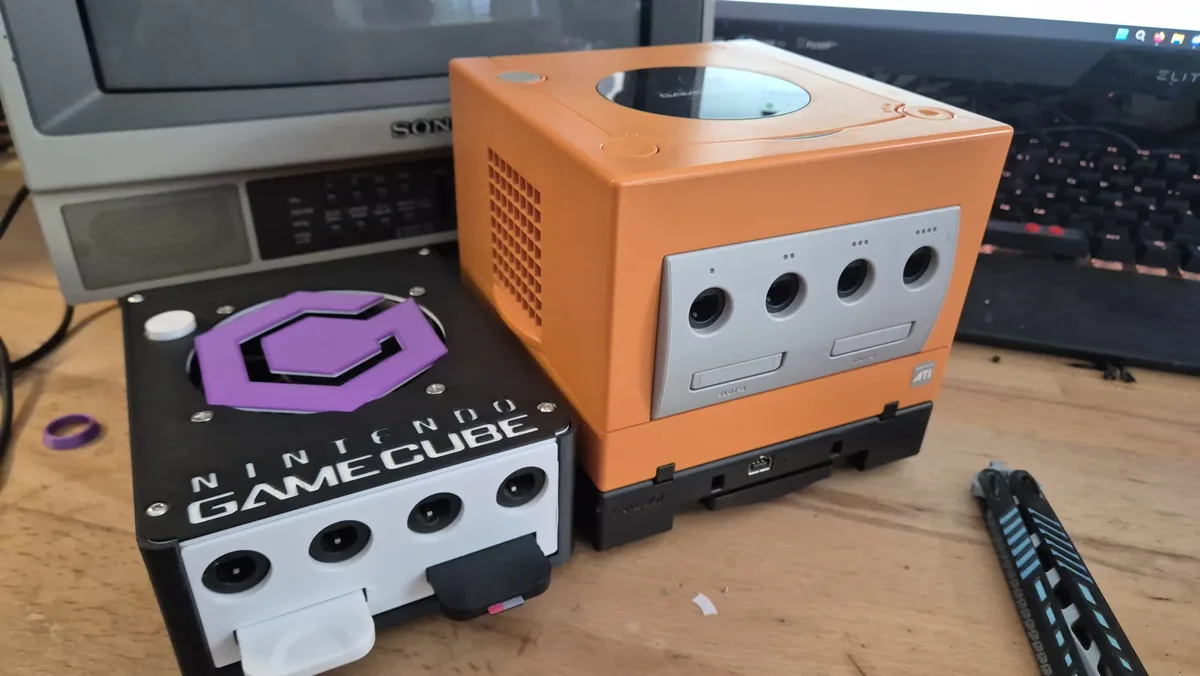 Tapa personalizada Gamecube mini para impresión 3D, vista 3