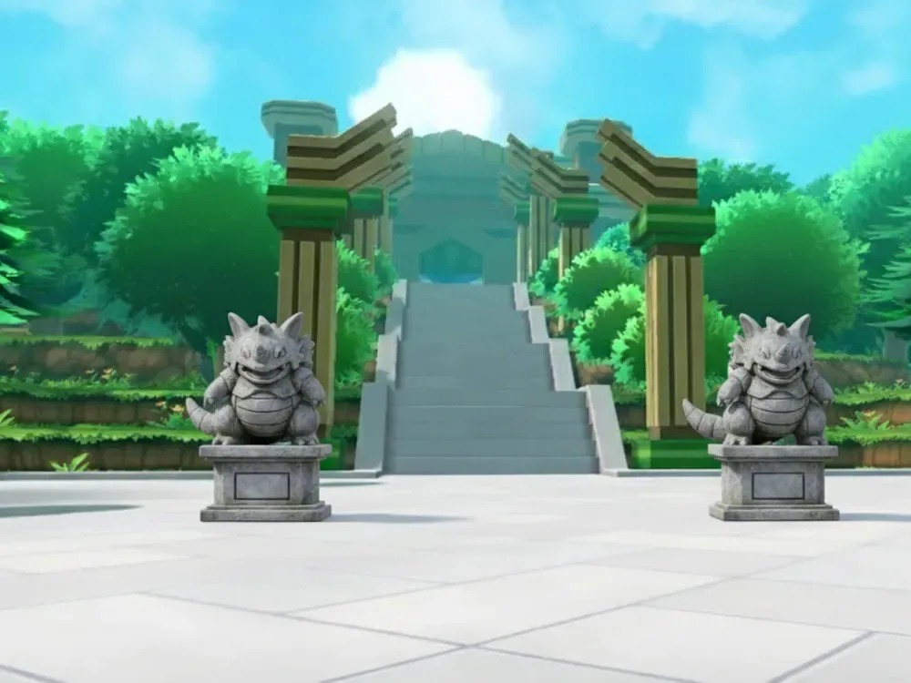 Guardián de la meseta índigo: tributo a la estatua de Rhydon, vista 1