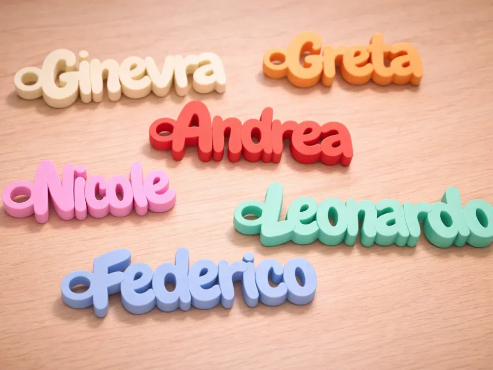Llavero de nombre paramétrico personalizable, vista 1